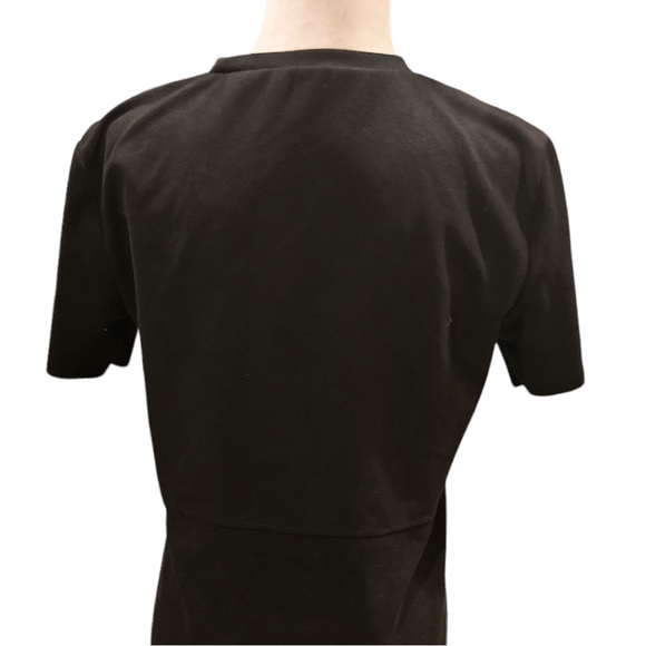 Zara Black Faux Suede Gold Button Shift Sheath Mini Dress - S - Picture 10 of 16